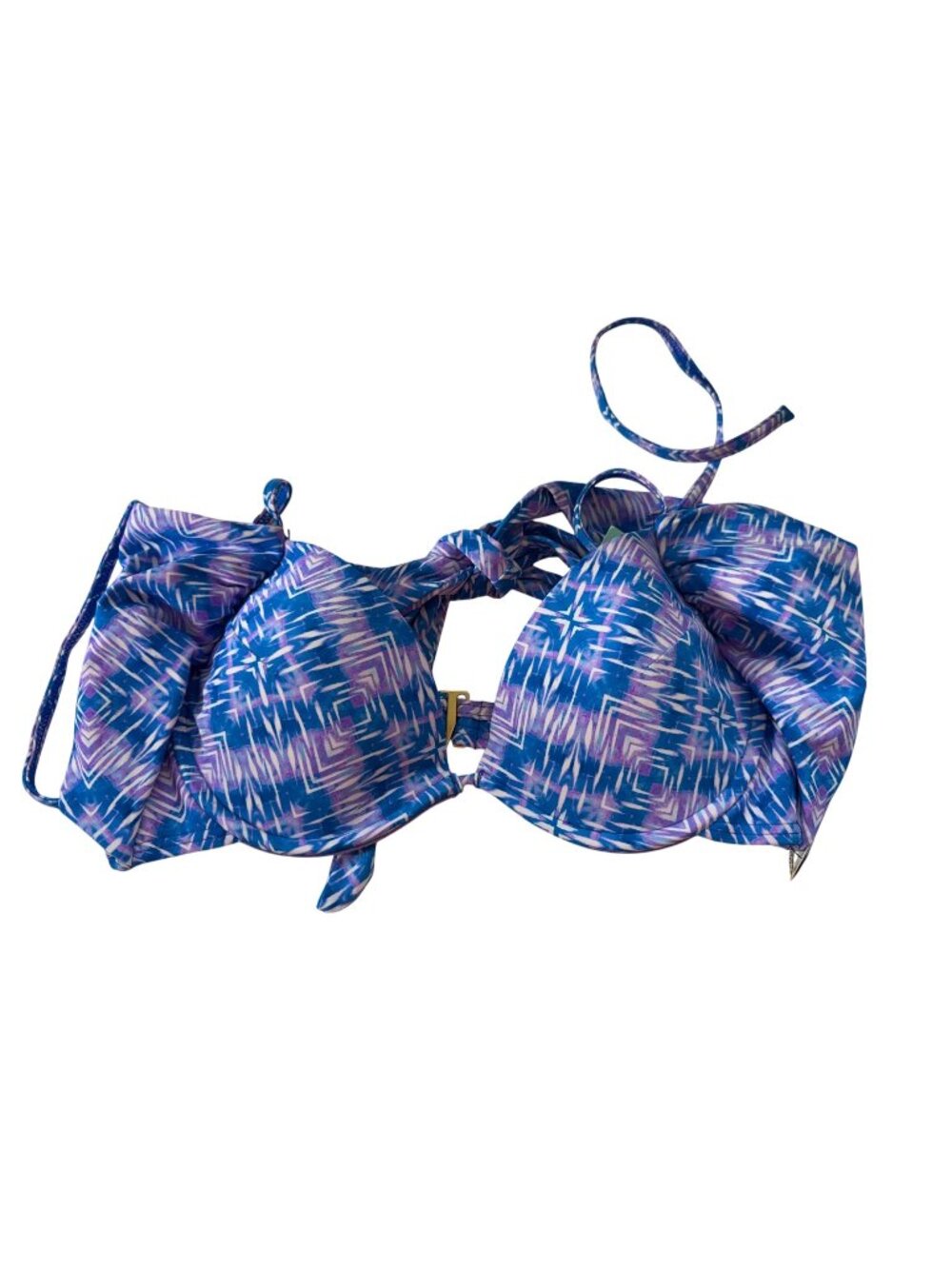 Sundaze Bikini Halter Top 36  C Blue Purple Geometric Underwire Padded Beach